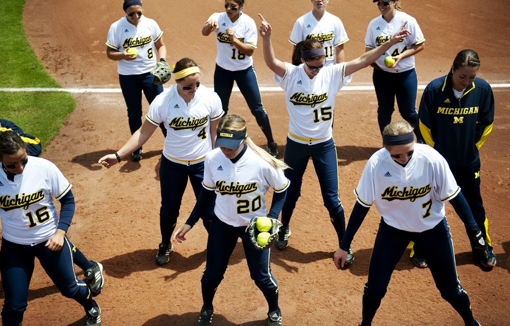 Images from Michigan softball's eighth inning Super Regional win over Louisiana Lafayette